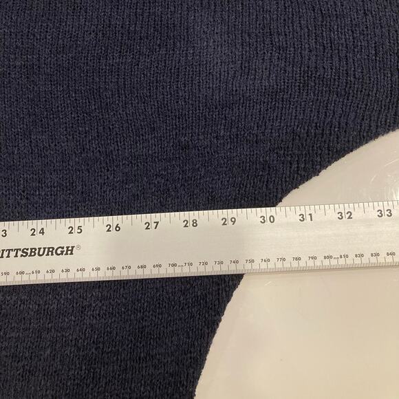 NWOT PAPAYA Cardigan Women L Navy Knit Open-Style Long-Sleeve Stretchy Knee Midi - Picture 5 of 7